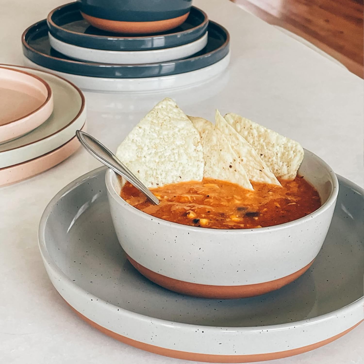 Set of 4 Porcelain Bowls, 25oz - Microwave, Dishwasher & Oven Safe for Soup, Cereal, etc.