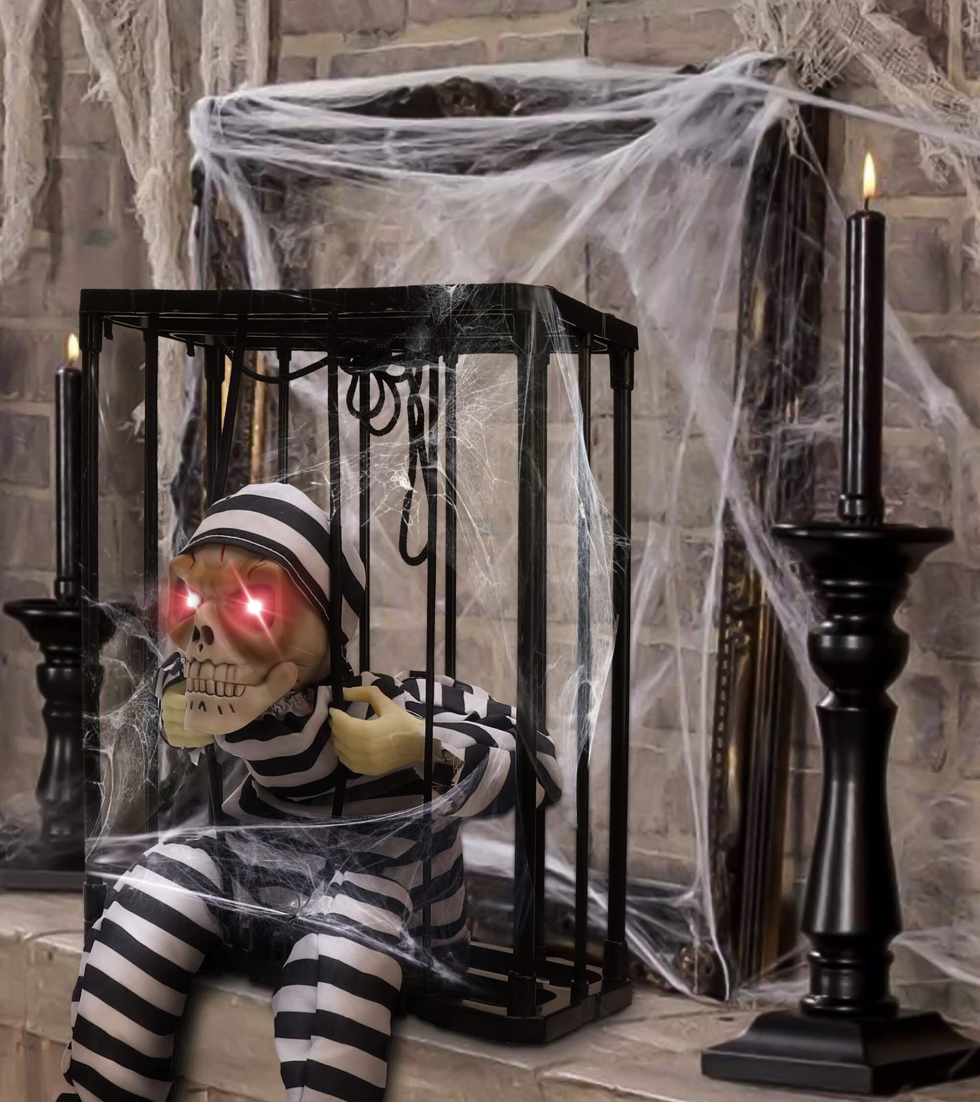 Scary Skull Cage Prisoner Haunted House Decor🎃