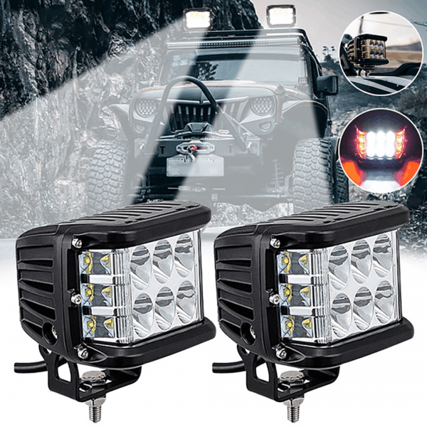 (⏰ Clearance Sale - Save 48% OFF )3.75'' Dual Side Shooter Dual Color Strobe Cree Pods for Truck ATV Boat