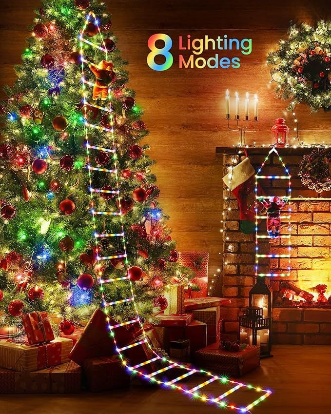 ⏰LAST DAY SALE 50% OFF💥Christmas LED Ladder Lights with Climbing Santa Claus