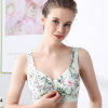 Front Zipper Wireless Flower Bra