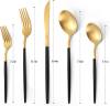 Matte Gold Silverware Set, VANVRO 40-Piece Stainless Steel Flatware Set, Satin Finish tableware Cutlery Set, Service for 8, Home and Restaurant, Dishwasher Safe