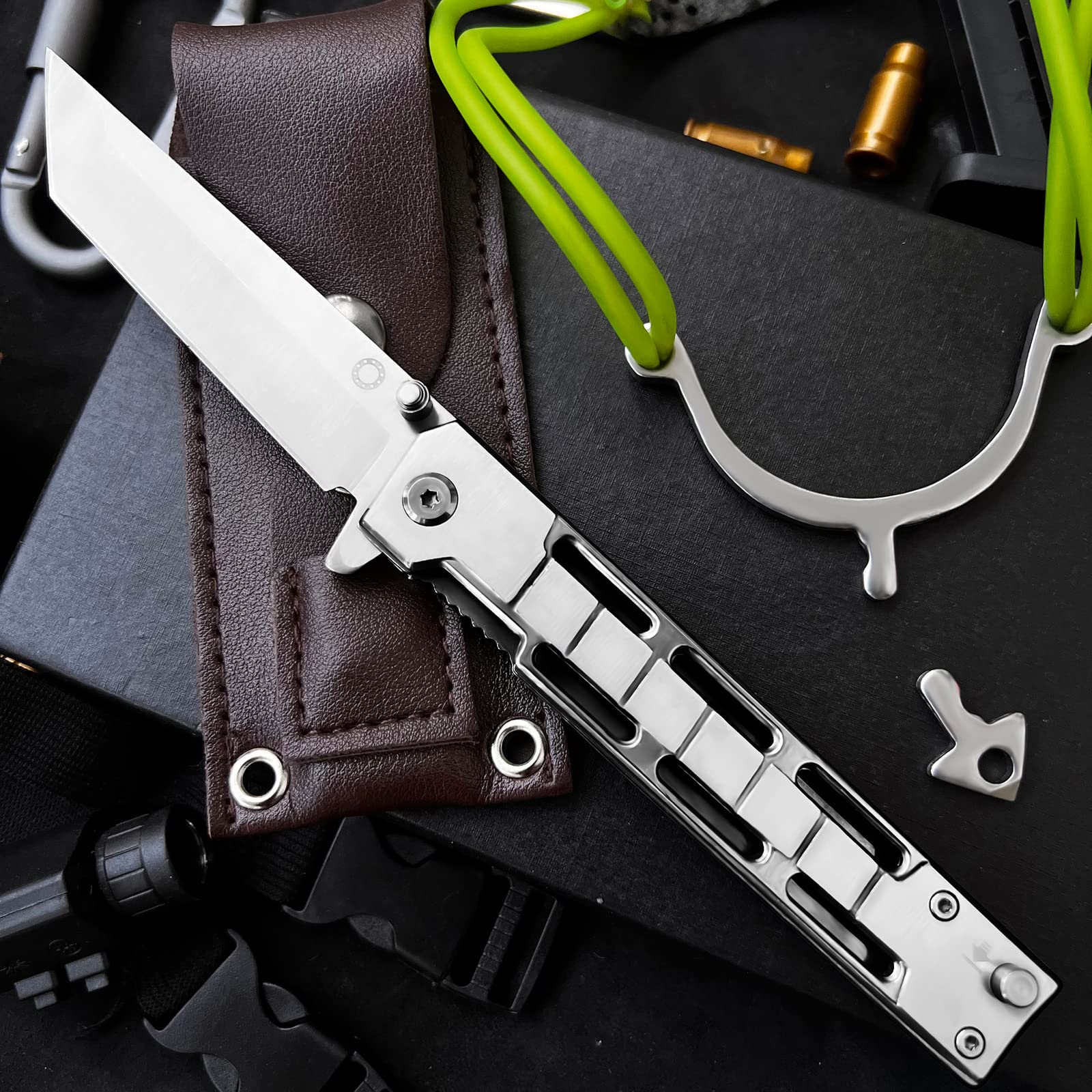 Multi-function Pocket Knife Catapult Hunting EDC Tool