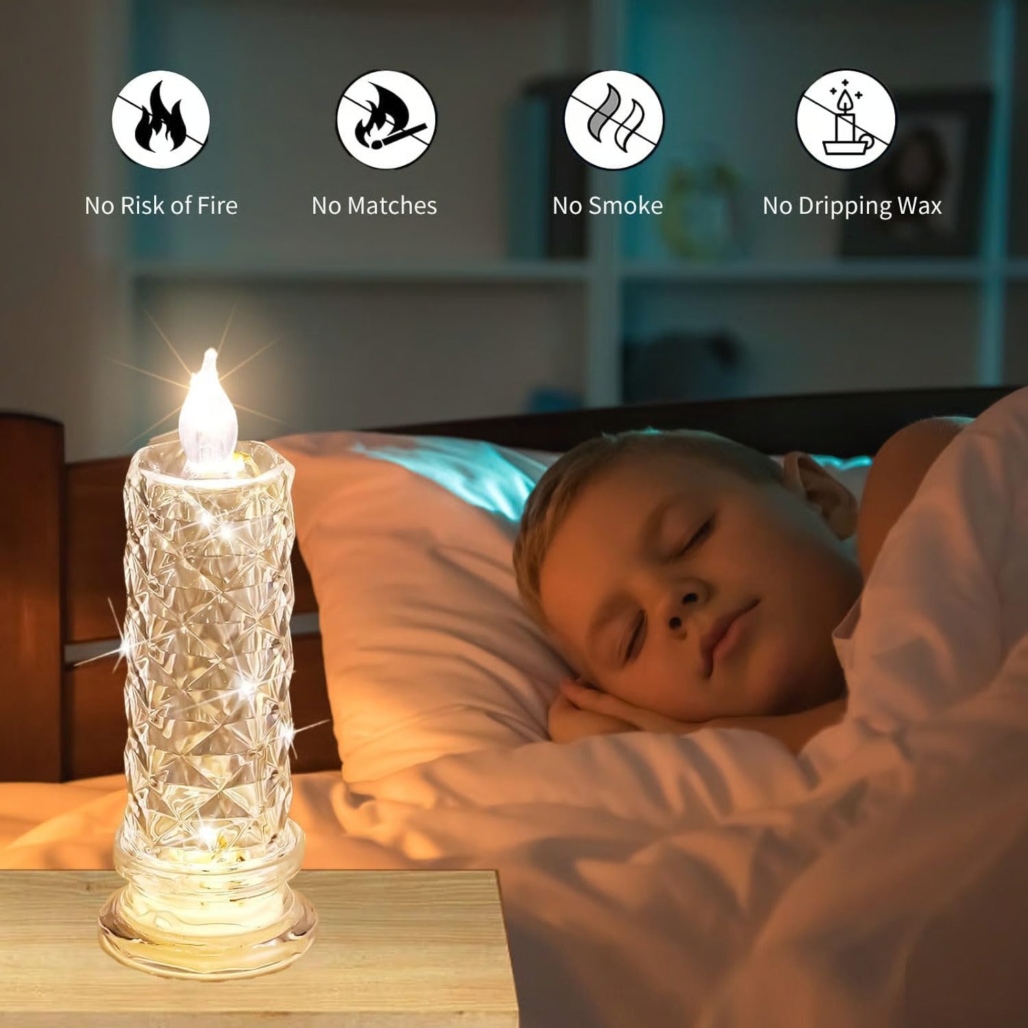 💥LAST DAY SALE 50% OFF💥Rose Shadow LED Flameless Candle Lights⚡BUY 2 GET 1 FREE