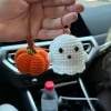 🎁TikTok Last Day Sale - 70% OFF👻Crochet Ghost & Pumpkin Rear View Mirror Hanging Car Charm
