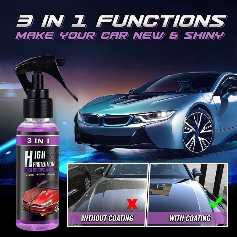 3 in 1 High Protection Quick Car Coating Spray - Buy 2 Free Shipping🔥