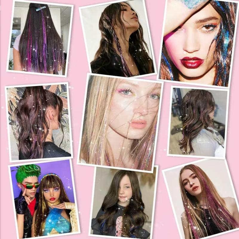 🎁TikTok Last Day Sale - 70% OFF🔥6 PCS Clip in Hair Tinsel 20 Inch Glitter Tinsel Hair💥