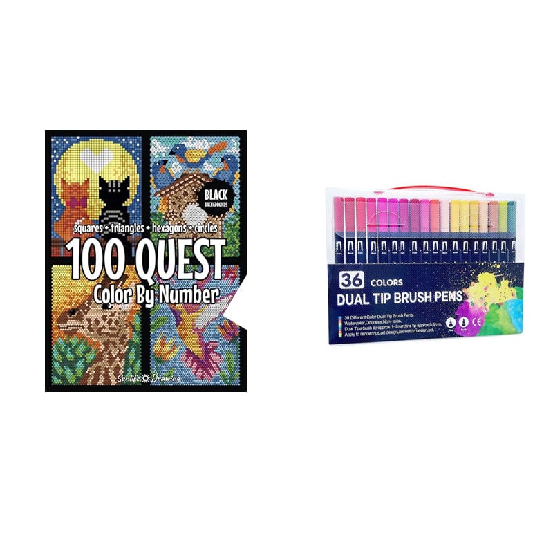 🔥Last Day Promotion 48% OFF-🎁-100 QUEST Color by Numbers Book🎨