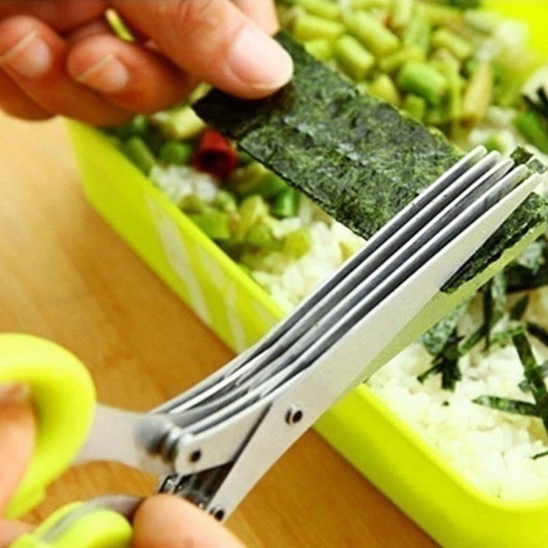 🔥Last Day Sale 70%OFF👍-✂ 5 Blade Kitchen Salad Scissors🥗-👍👍BUY 3 GET 2 FREE & FREE SHIPPING