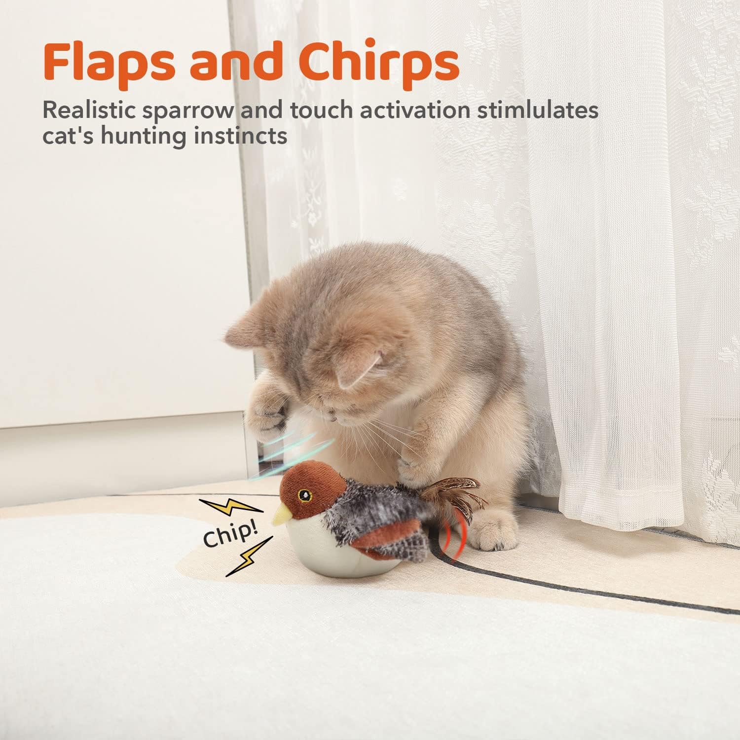 (🔥Last Day Promotions - 49% OFF) 😻Interactive Flying Bird Cat Toy 🐾