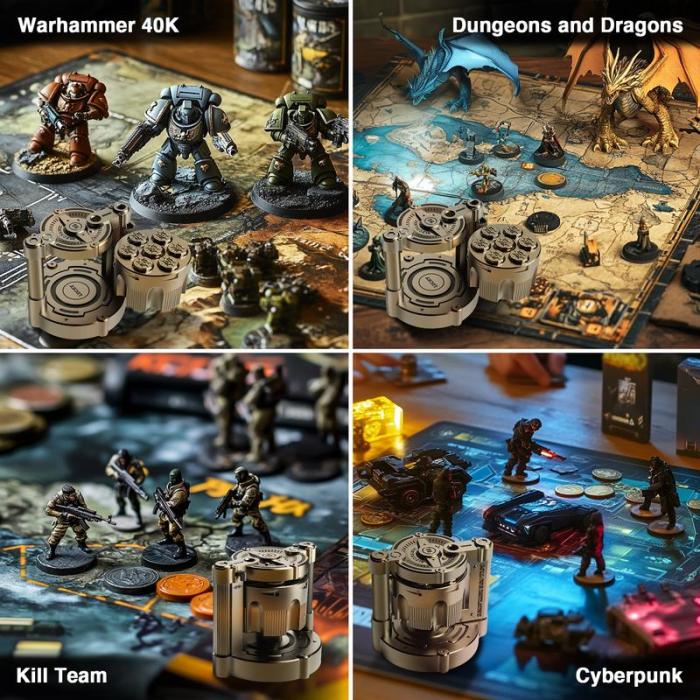 🔥Golden Metal Polyhedral Dice Set Toy of 7 with Spinning, Wheel Cylinder Container Metal Dice Set for DND,Cyberpunk Style Dice,Warhammer 40K,Sci-Fi,Adventure,or Mystery Theme Tabletop Games