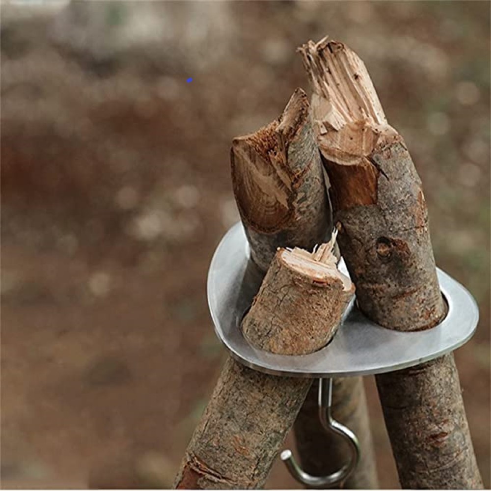 Portable Outdoor Pot Hanger Tripod Bracket Hanger Camping Supplies Bonfire Stainless Steel Tripod Storage Rack