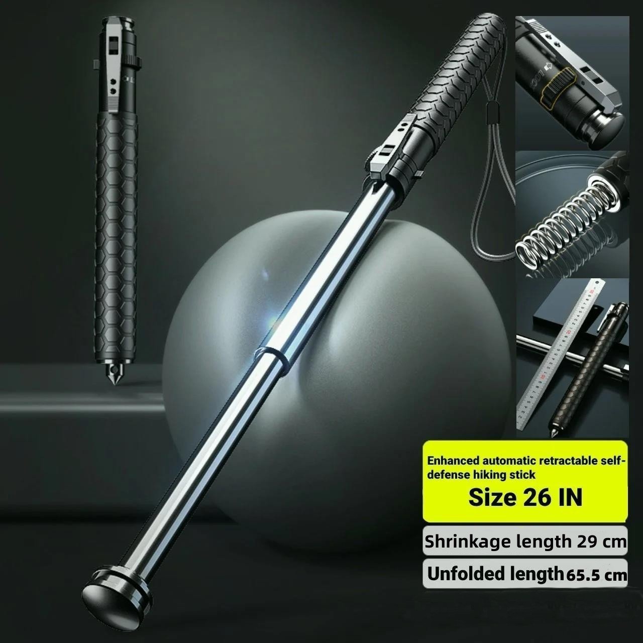 🎁TikTok Last Day Sale - 70% OFF🔥Enhanced Automatic Retractable Self-Defense Hiking Stick
