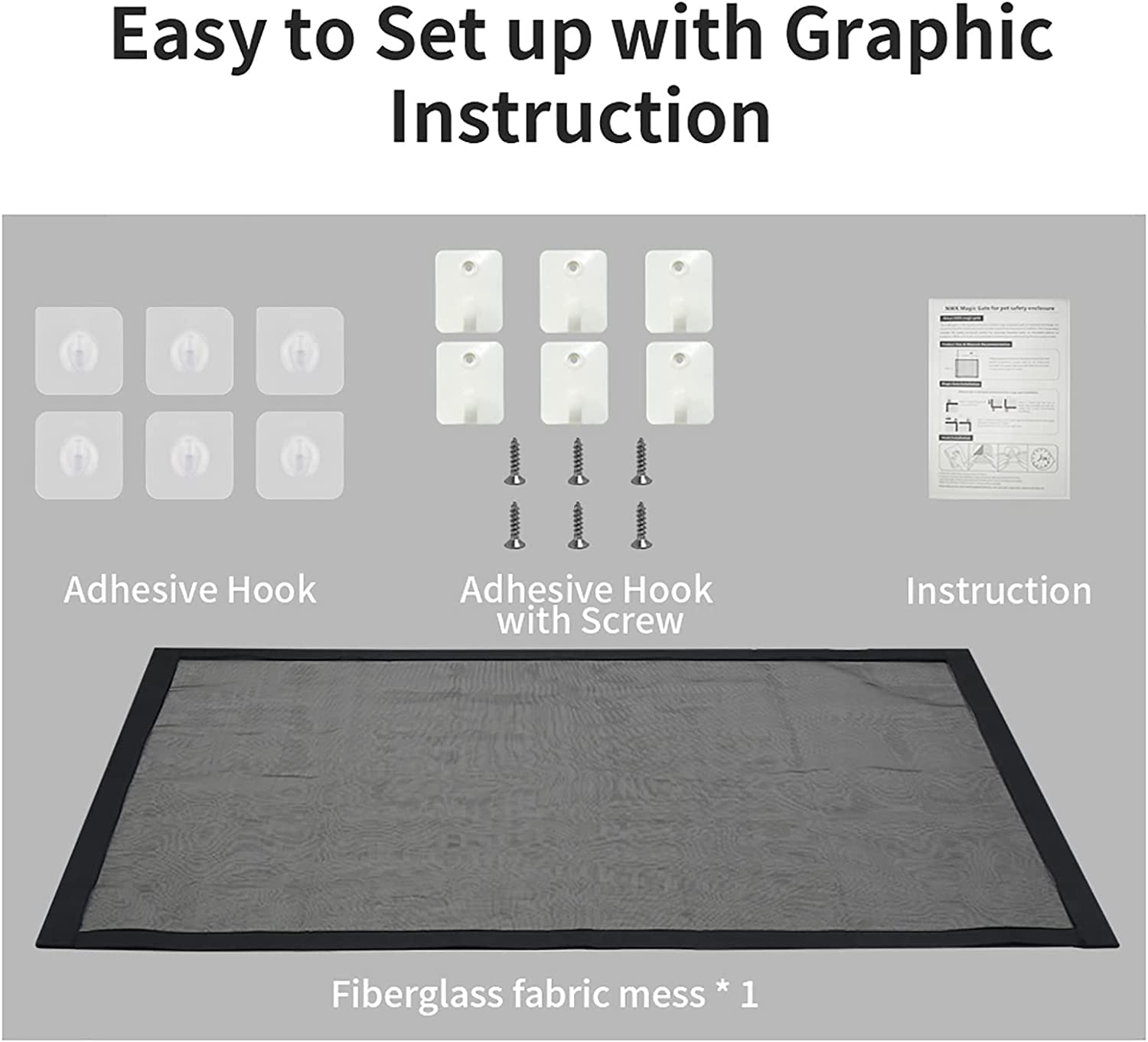 NWK Magic Pet Gate for The House Stairs Providing a Safe Enclosure for Pets to Play and Rest, 6 Loops Design (30'' X 50'')