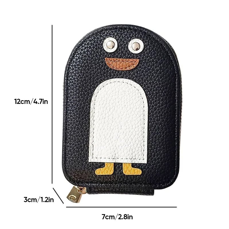 😊Cute Penguins PU Credit Card Coin Wallet