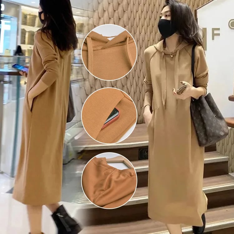 Last Day Promotion 70% OFF - 🔥-Hoodie loose slimming dress