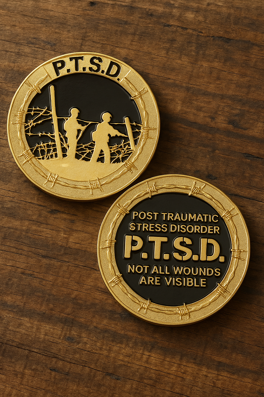 PTSD - Not All Wounds are Visible Challenge Coin