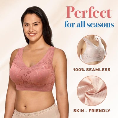 💥Summer Sale💥Ultra-Thin Ice Silk Floral Breathable Wireless Bra