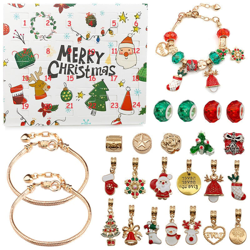 🔥Last 4 hours 49% OFF🌲 -DIY 24 Days Christmas Countdown Calendar Bracelets Set