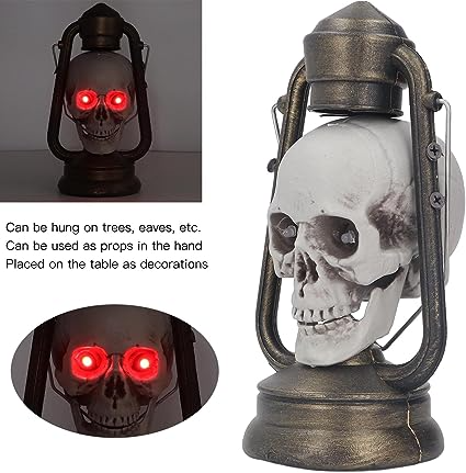 Scary LED Halloween Skull Lantern