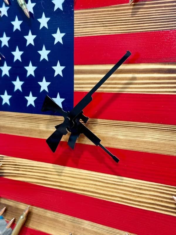 🔥Last Day: 50% OFF🔥Handmade American Flag Bullet Clock