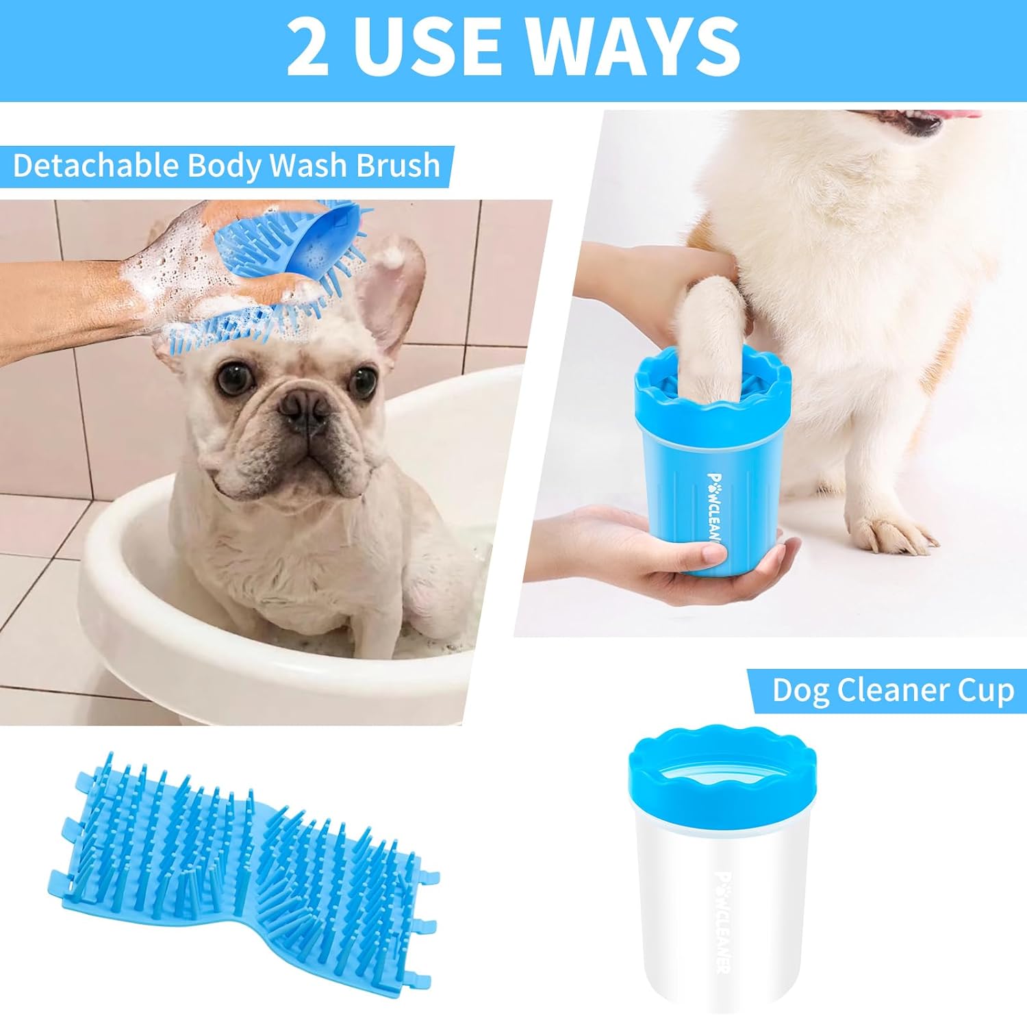 Dog Paw Cleaner, Washer, Buddy Muddy Pet Foot Cleaner for Small Medium Large Breed Dogs/Cats (with 3 absorbent towel)