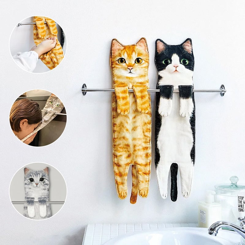 👀Buy 2 get 1 free-✨New Arrival ✨😺Cute Cat Hand Towel🐾