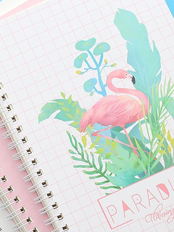 Random Flamingo Cover Spiral Notebook 1pc