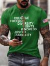 Men's Retro America Courage Freedom Diversity Rights Kindness Justice Equality Print T-Shirt