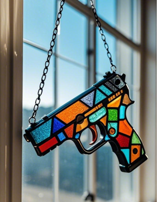 🎄🎅Christmas Sale - 49% OFF🎄-Handmade Stained Gun suncatcher