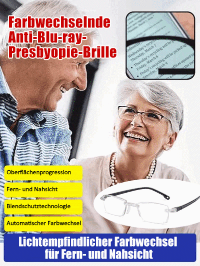 📢Letzter Tag 49 % Rabatt🔥Farbwechselnde Anti-Blaulicht-Presbyopie-Brille