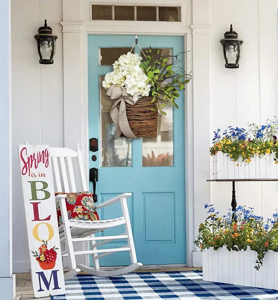 💥LAST DAY SALE 50% OFF💥Cream Hydrangea Door Hanger Basket⚡BUY 2 FREE SHIPPING