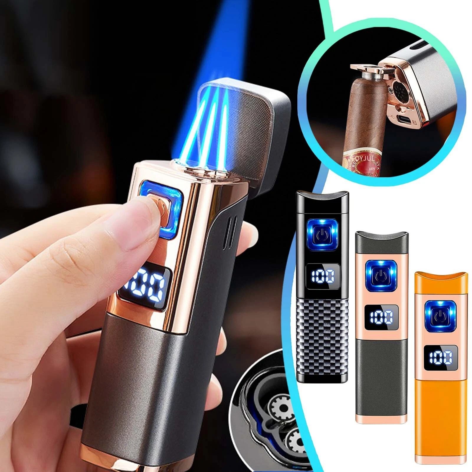 Windproof Jet Flame Portable Lighter