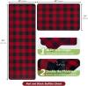 Buffalo Check Plaid Kitchen Rug Set - 2PCS (17x47 & 17x29), Farmhouse Style, Non-Printed Woven Surface, Non-Slip, Machine Washable, Black & White