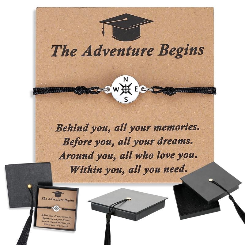🔥Last Day Promotion 70% OFF🔥Graduation Gifts Compass Bracelet with Cap Box⚡BUY 2 GET 1 FREE