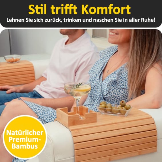 🏆Letzter Tag Verkauf 49% Rabatt🔥2025 Neuankunft - Bambus Couch Getränkehalter