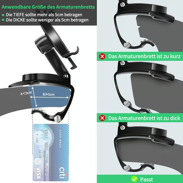🔥Letzter Tag 49% Rabatt✨360° Dashboard‑Handyhalter