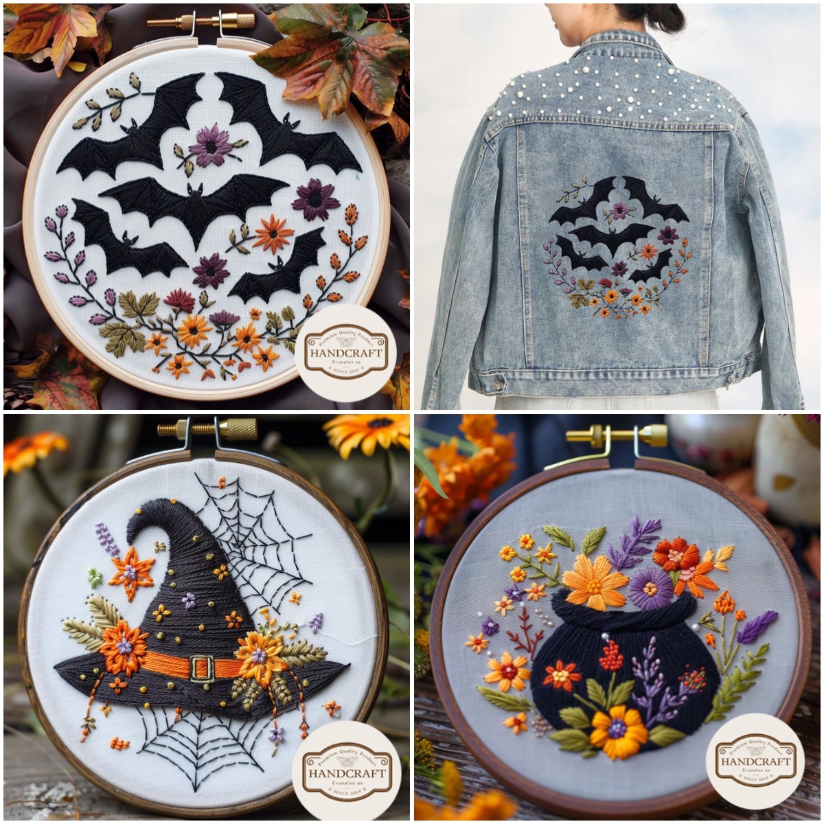 💖Halloween Embroidery KIT - Very easy to get started