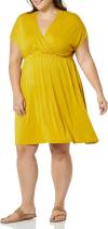 Amazon Essentials Women's Surplice Dress (Available in Plus Size)