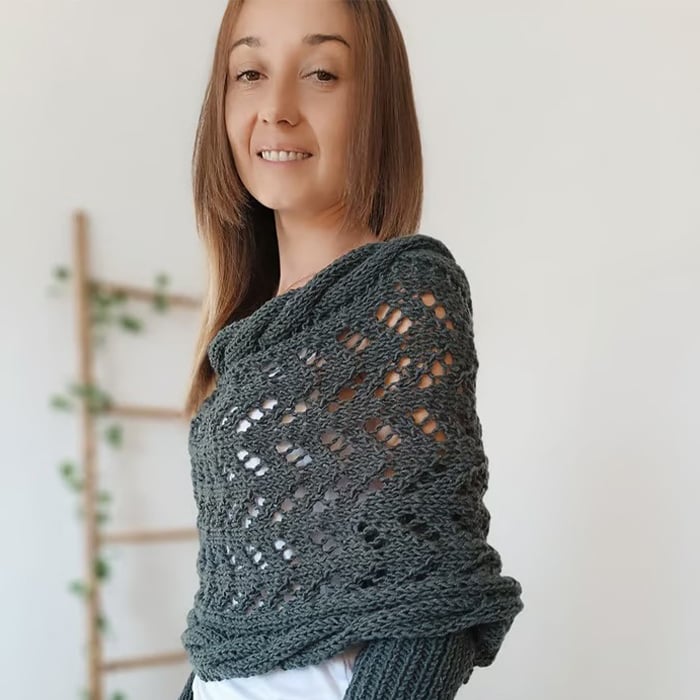 🎁Letzter Tag 49 % Rabatt🔥Gestrickter Zopfmuster-Umhang, Bolero für Damen