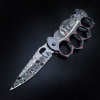 New Skull Printed Knuckle Folding Knife