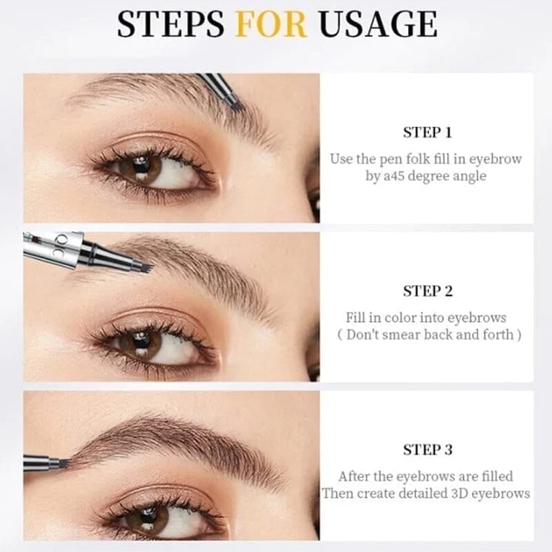 🔥Last Day Promotion 70% OFF-🔥-3D Waterproof Microblading Eyebrow Pen 4 Fork Tip Tattoo Pencil