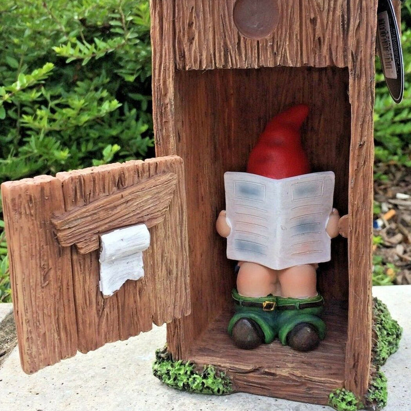 🚽 Gnome On The Toilet Funny Garden Statue