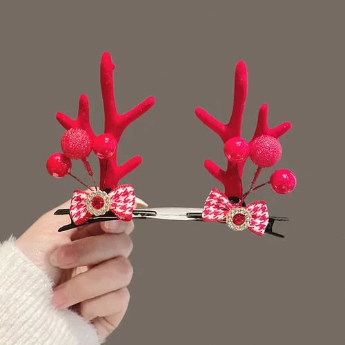 (🎅EARLY CHRISTMAS SALE - 48% OFF) Reindeer Antlers Xmas Hair Clip ⚡ BUY 4 GET EXTRA 10% OFF