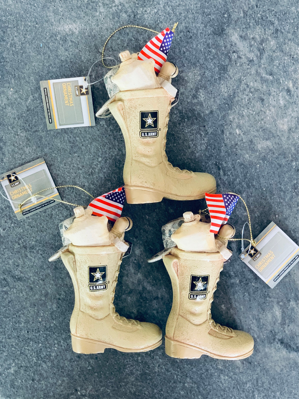 👢Handmade- Army Boot with U.S. Flag Ornament