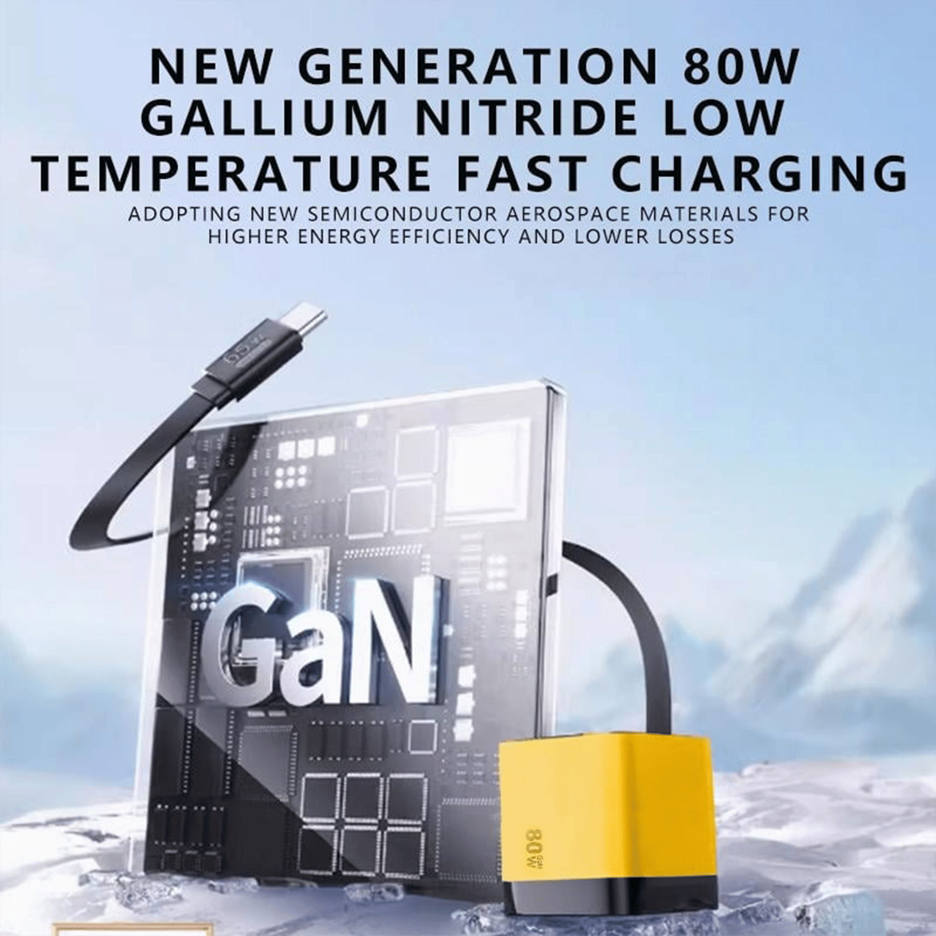 🎁TikTok Last Day Sale - 70% OFF🎉 3 in 1 GaN Charger,Scalable 80W MAX fast charger module with Type-C cable and 2 USB ports