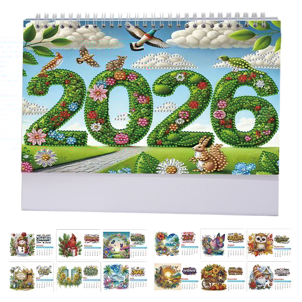 🔥Last Day Promotion 50% OFF🔥2026 DIY Special Shape Desktop Diamond Standing Calendar