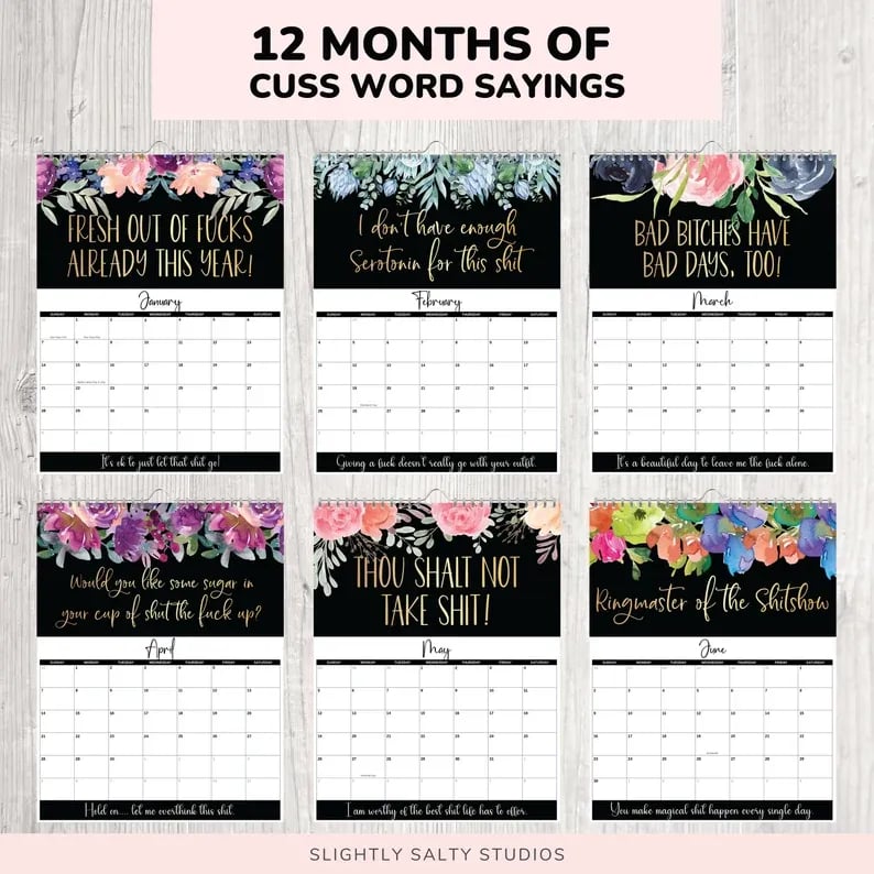 (🔥Last Day Promotion 50% OFF) 2024 Calendar For Tired-Ass Women - Buy 2 Get Extra 10% OFF & Free Shipping