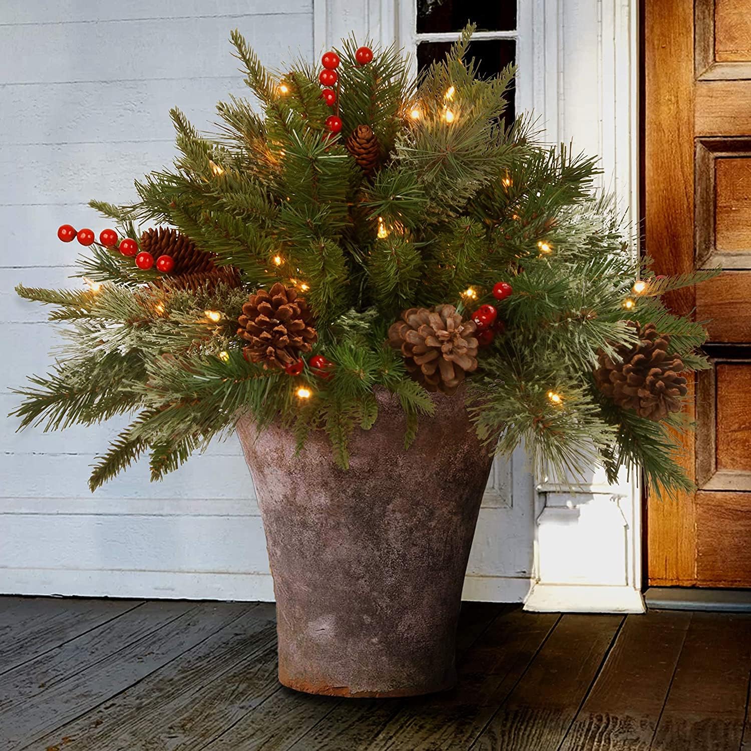 (🌲Christmas Pre-Sale 49% OFF) Pre-lit Artificial Christmas Tree Urn Filler