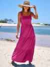 ANRABESS Women Dresses 2024 Summer Sleeveless Maxi Dress Casual Spaghetti Strap Tiered Flowy Beach Long Sun Dress